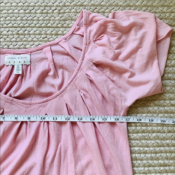 Pink Scoop Neck Tee Shirt Kimchi and Blue - Picture 5 of 7